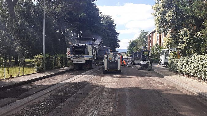 I lavori in via Salvo D'Acquisto