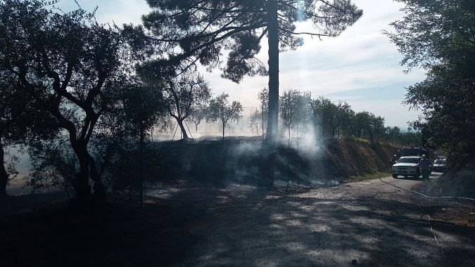 L'incendio di ieri pomeriggio