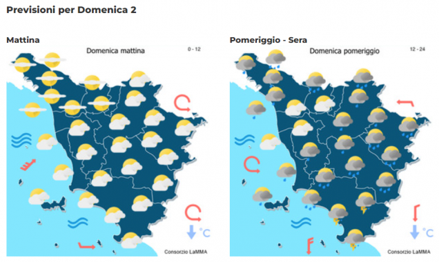 Le mappe meteo del consorzio Lamma